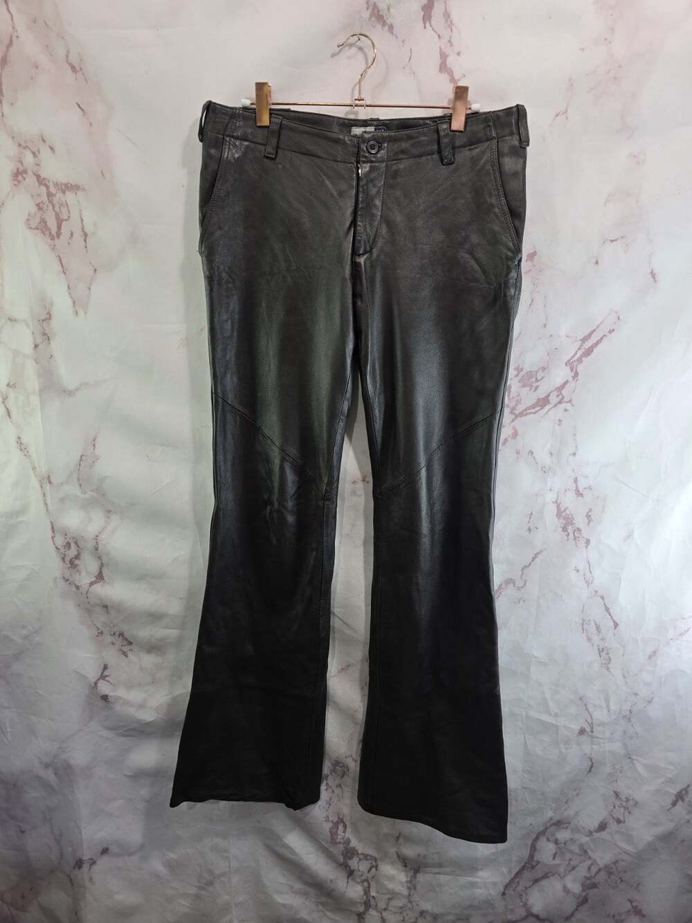 Vintage Leather Pants Womens 2 / 4 Chocolate Brown Gap Low Rise Flare